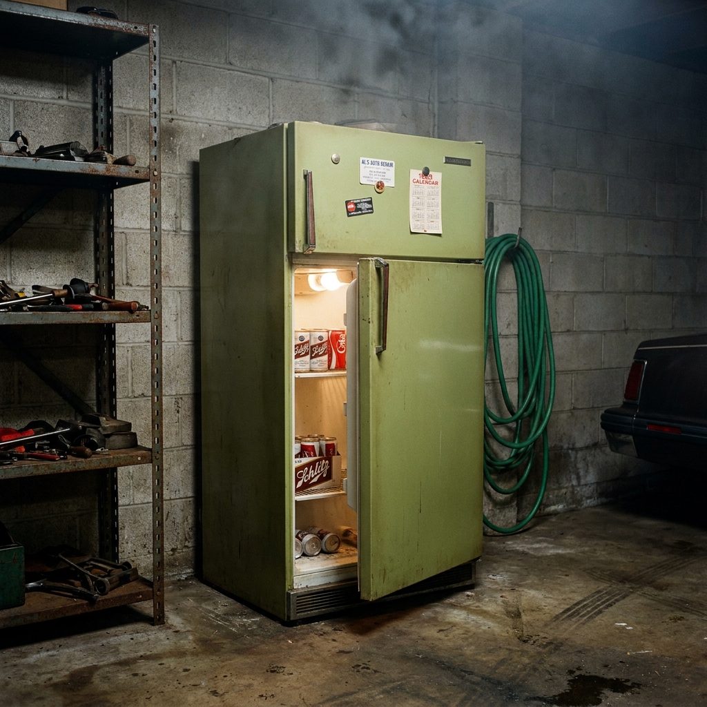 The Garage Fridge: Warm Beer, Flat Soda, and Zero Apologies