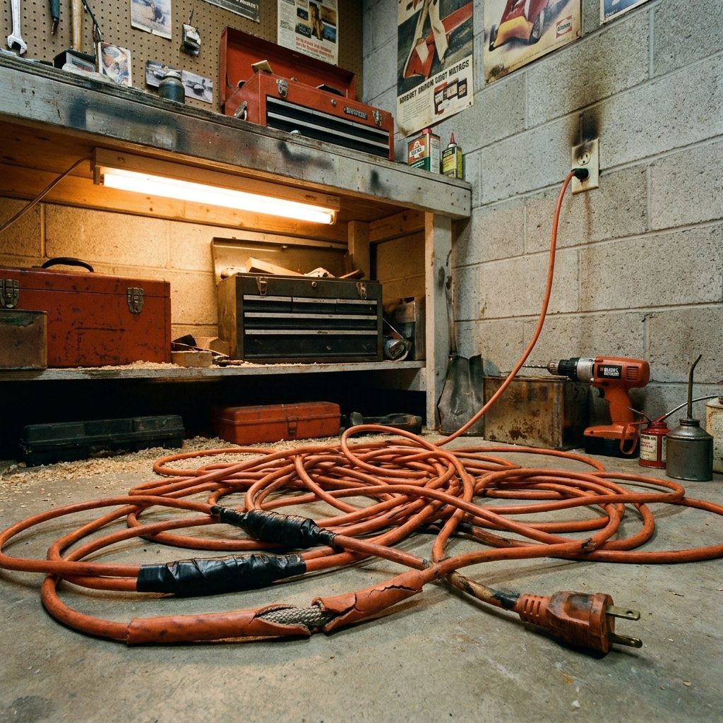 The Extension Cord That Had Definitely Seen Better Decades