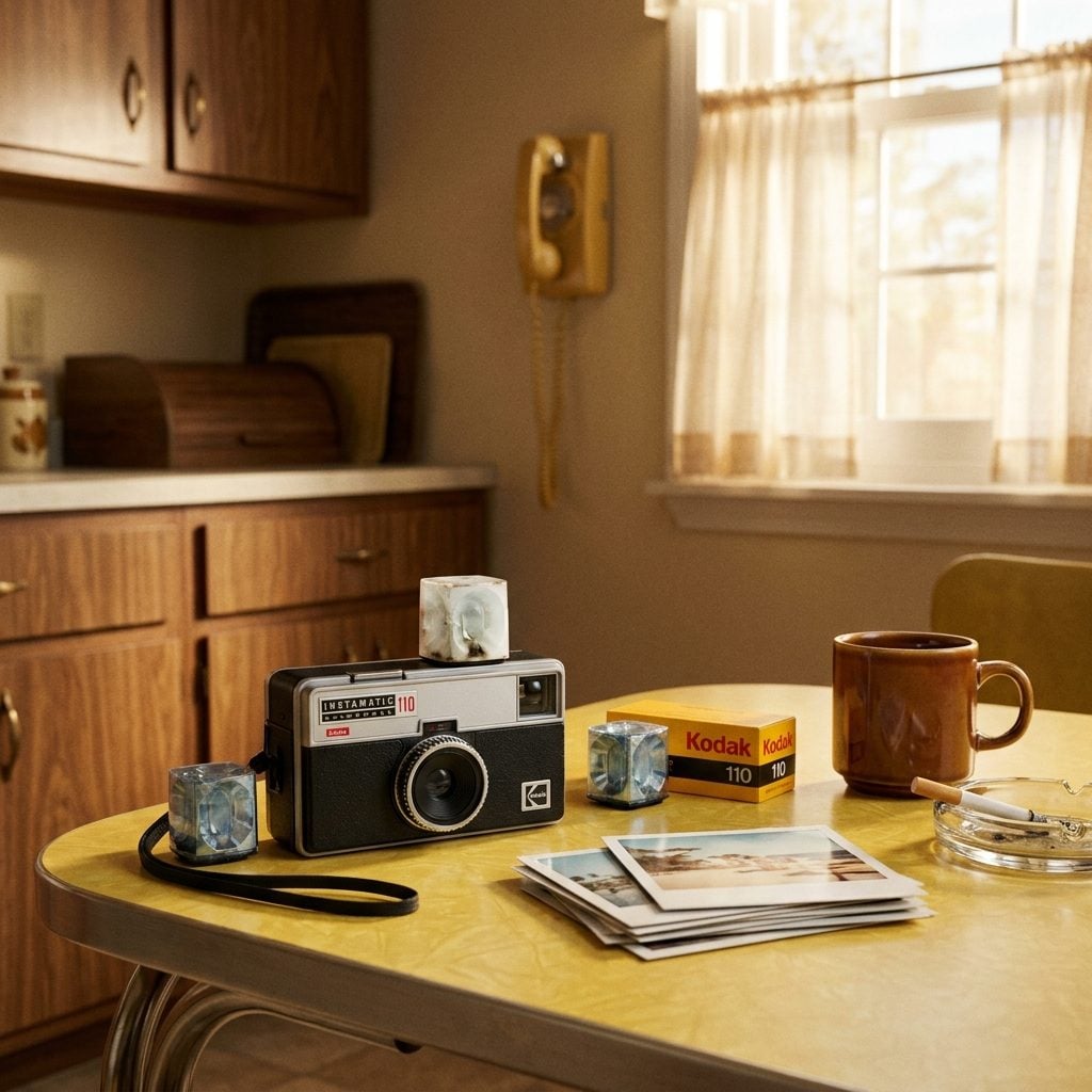 A Kodak Instamatic Camera Loaded With Flash Cubes That Fired Exactly Four Times