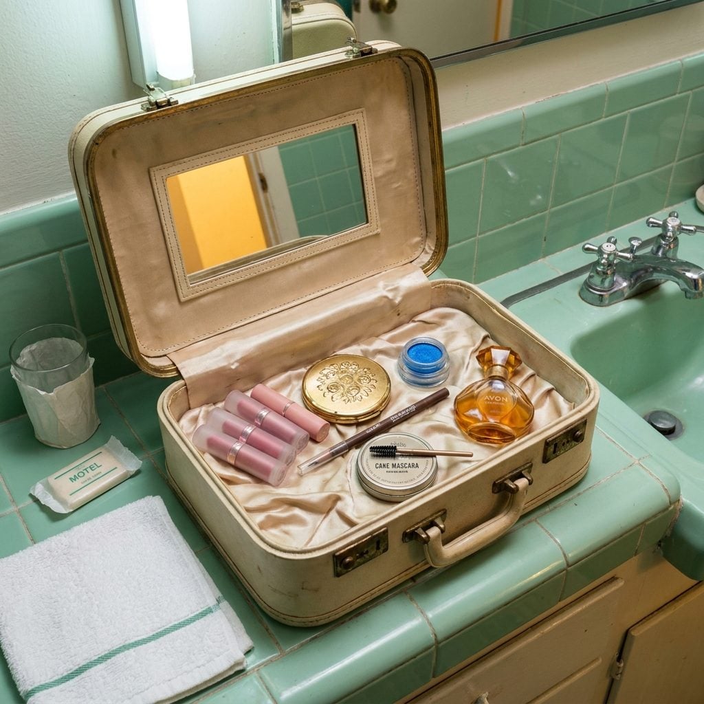 The Vanity Case Filled With Frosted Lipstick and Electric-Blue Eye Shadow