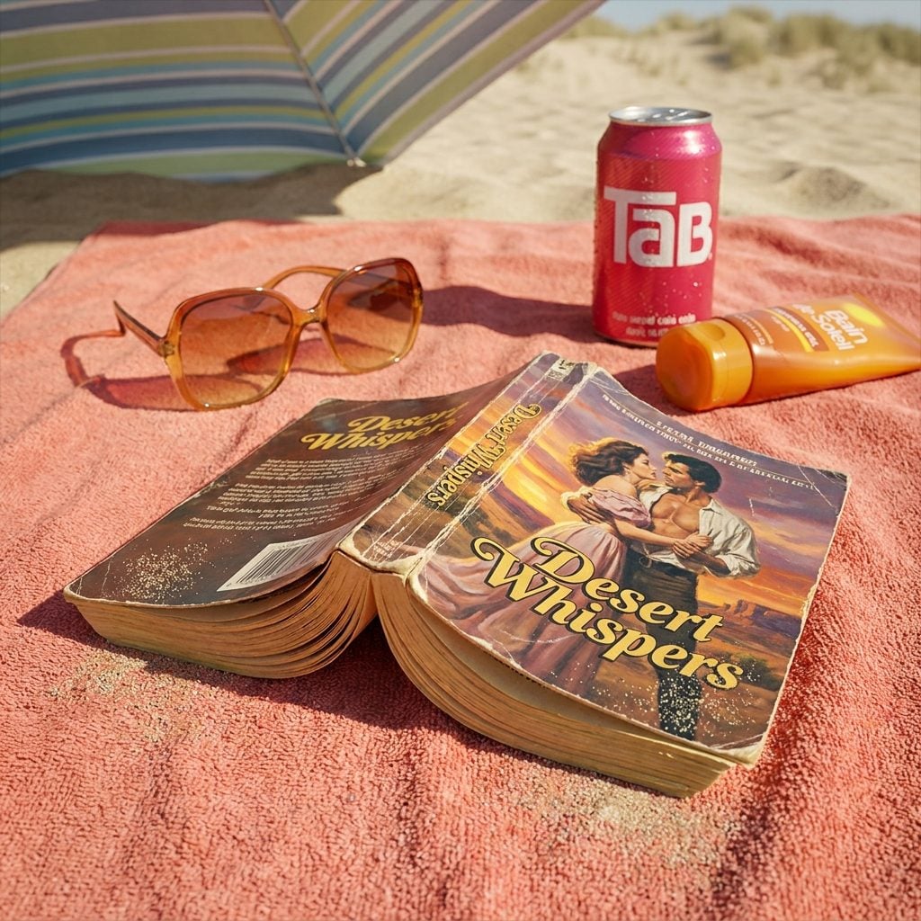 A Paperback Romance Novel With a Cracked Spine and Sand in the Pages
