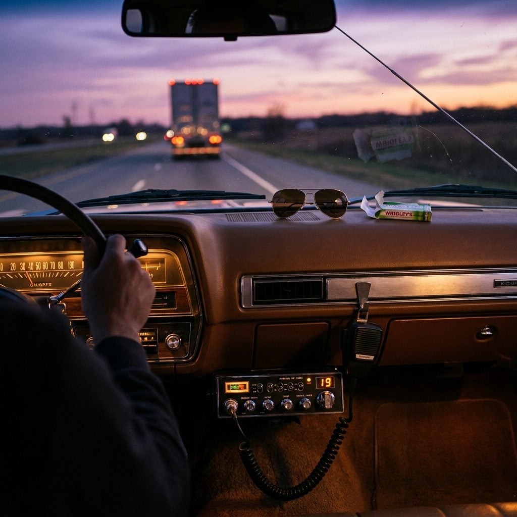The CB Radio Microphone Dangling from the Dashboard for 