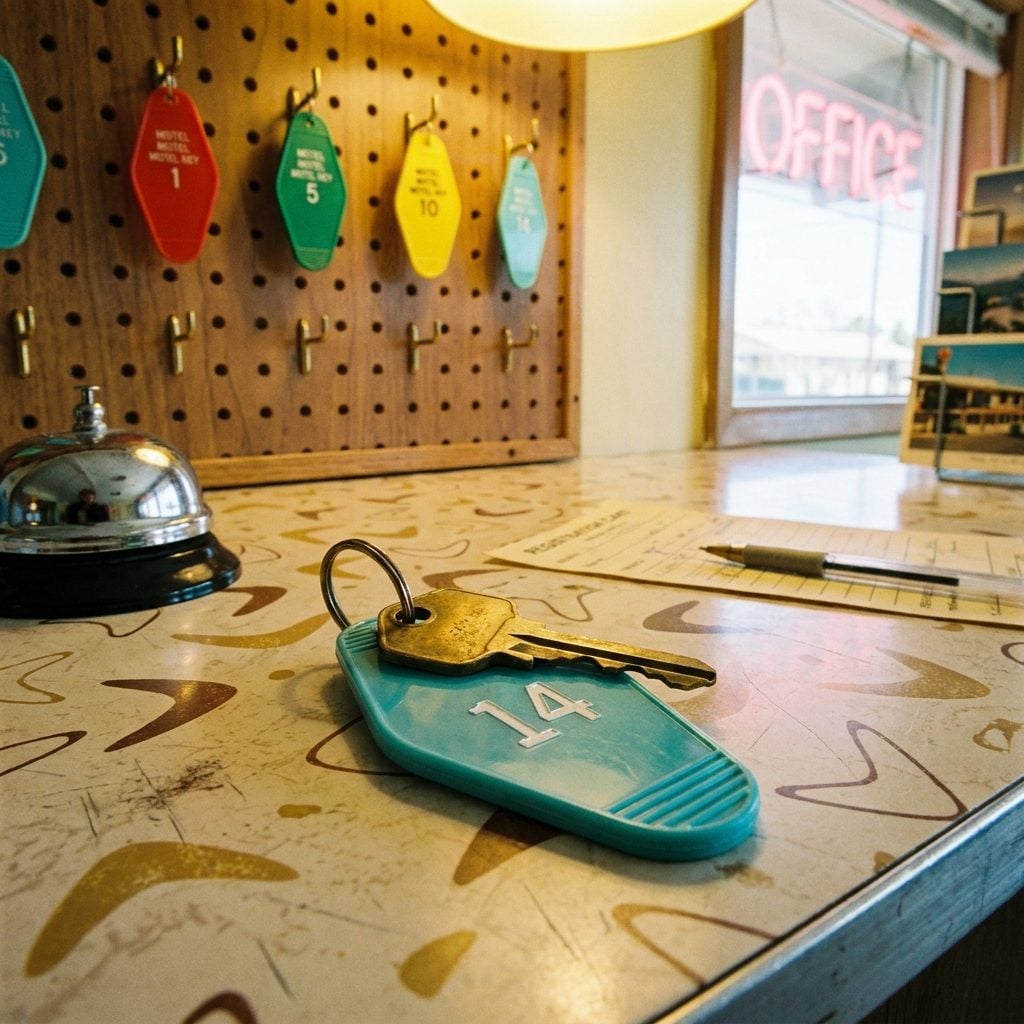 Room Keys Attached to Oversized Plastic Fobs the Size of a Small Canoe Paddle