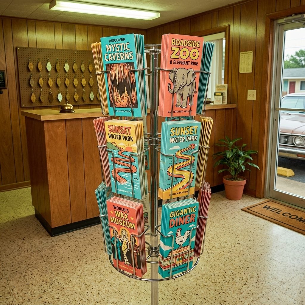 The Wire Rack of Local Brochures That Planned Your Entire Vacation for You
