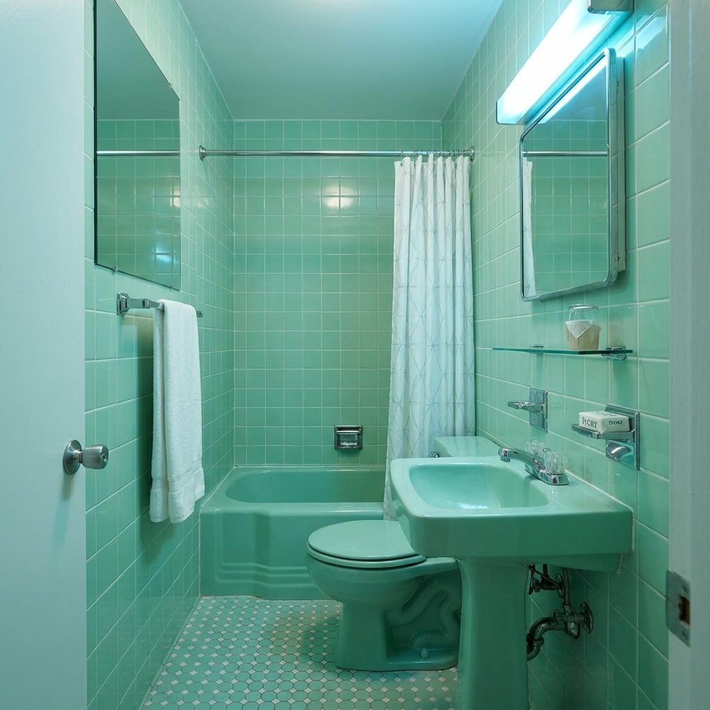 Bathroom Tile in Pink, Mint Green, or Powder Blue That Nobody Thought Was Unusual