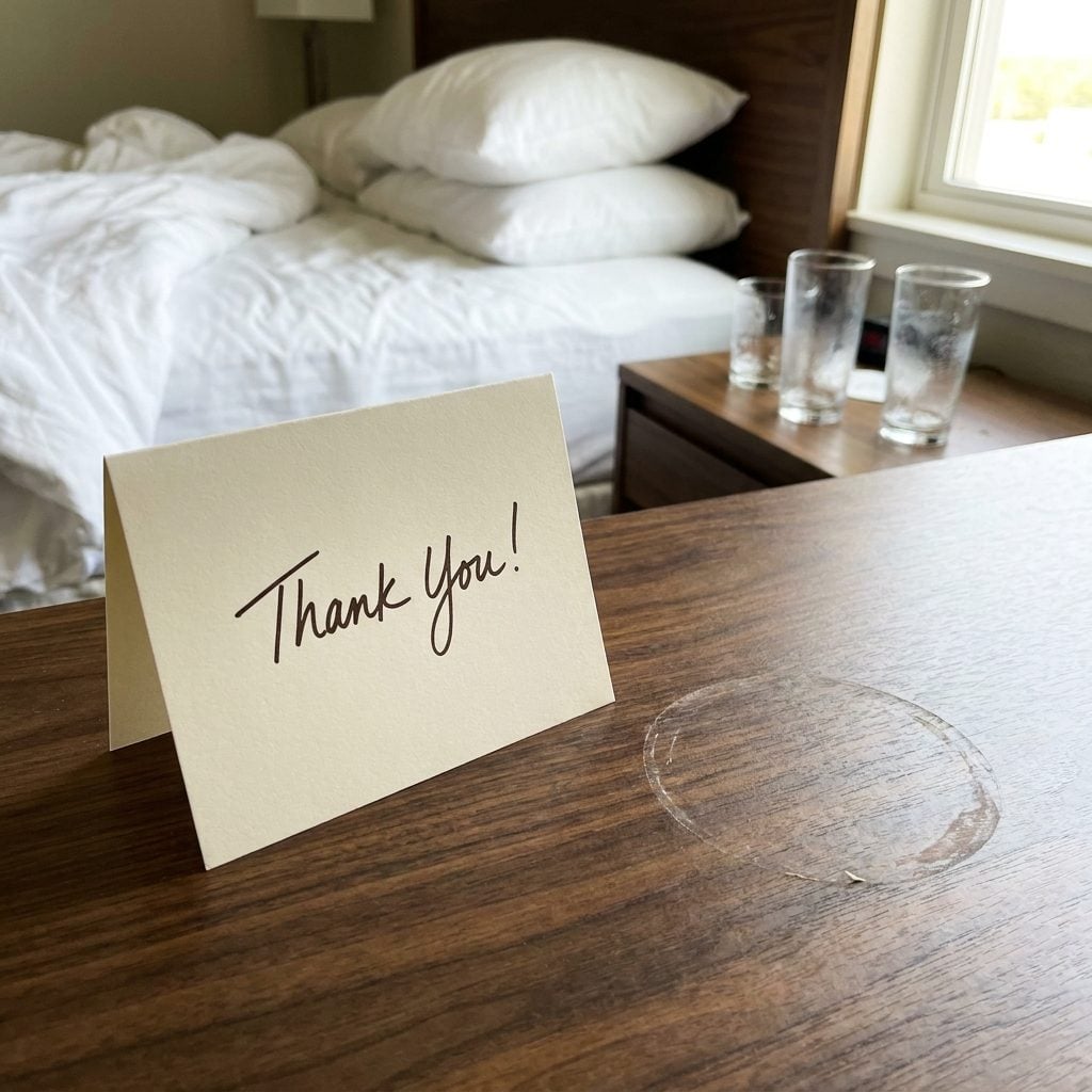Leaving a Thank-You Note With No Tip After a Room Was Trashed by Kids or a Group
