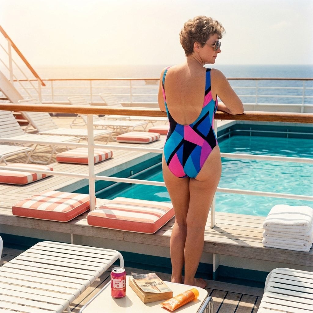 One-Piece Swimsuits With Bold Geometric Patterns That Owned the Lido Deck