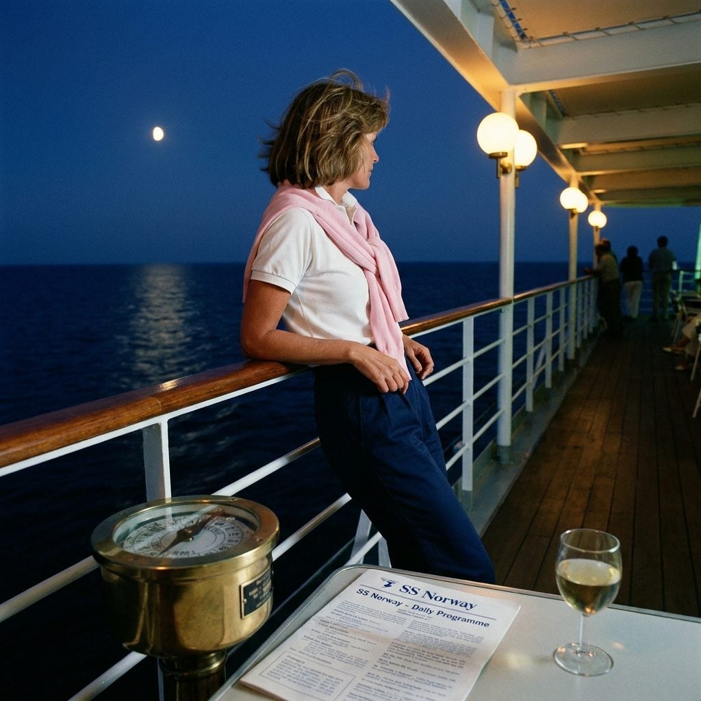 The Preppy Sweater Draped Over the Shoulders for Cool Evenings at Sea