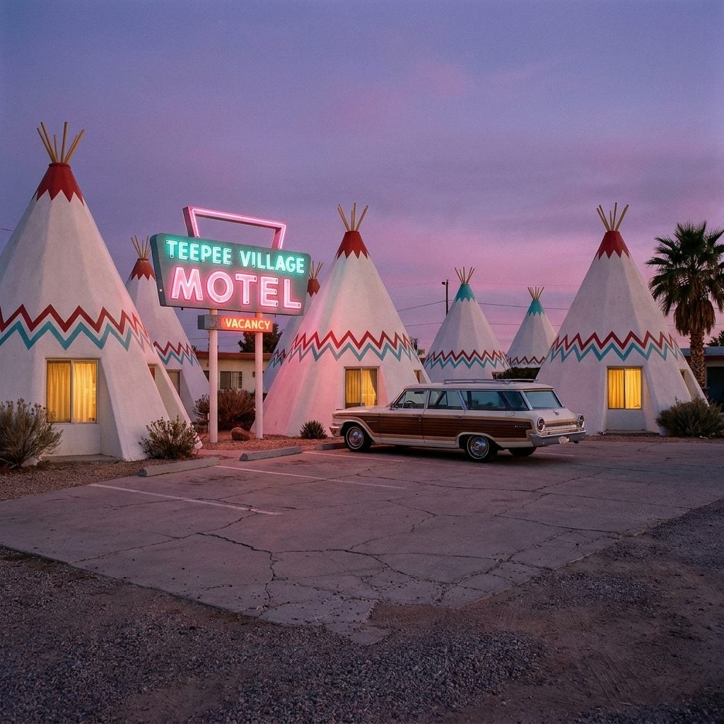Roadside Teepee Motels Where the Whole Family Slept Inside a Concrete Cone