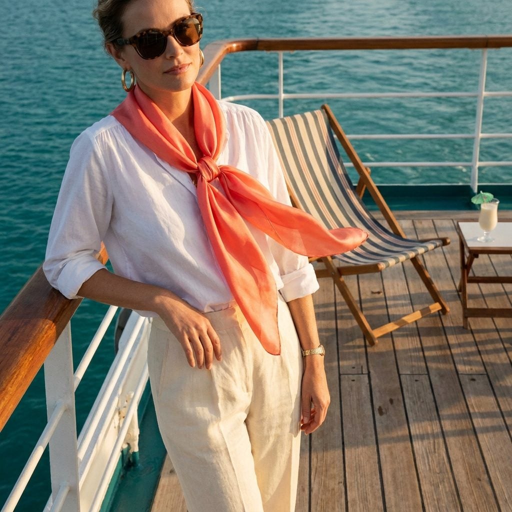 Silk Scarves Tied Around the Neck or Knotted Into Sun-Bleached Hair