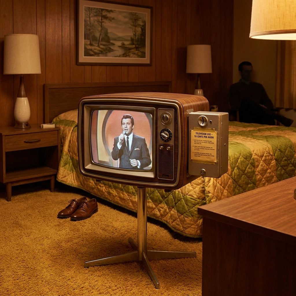 The Color Television Card You Fed a Quarter Into by the Bed