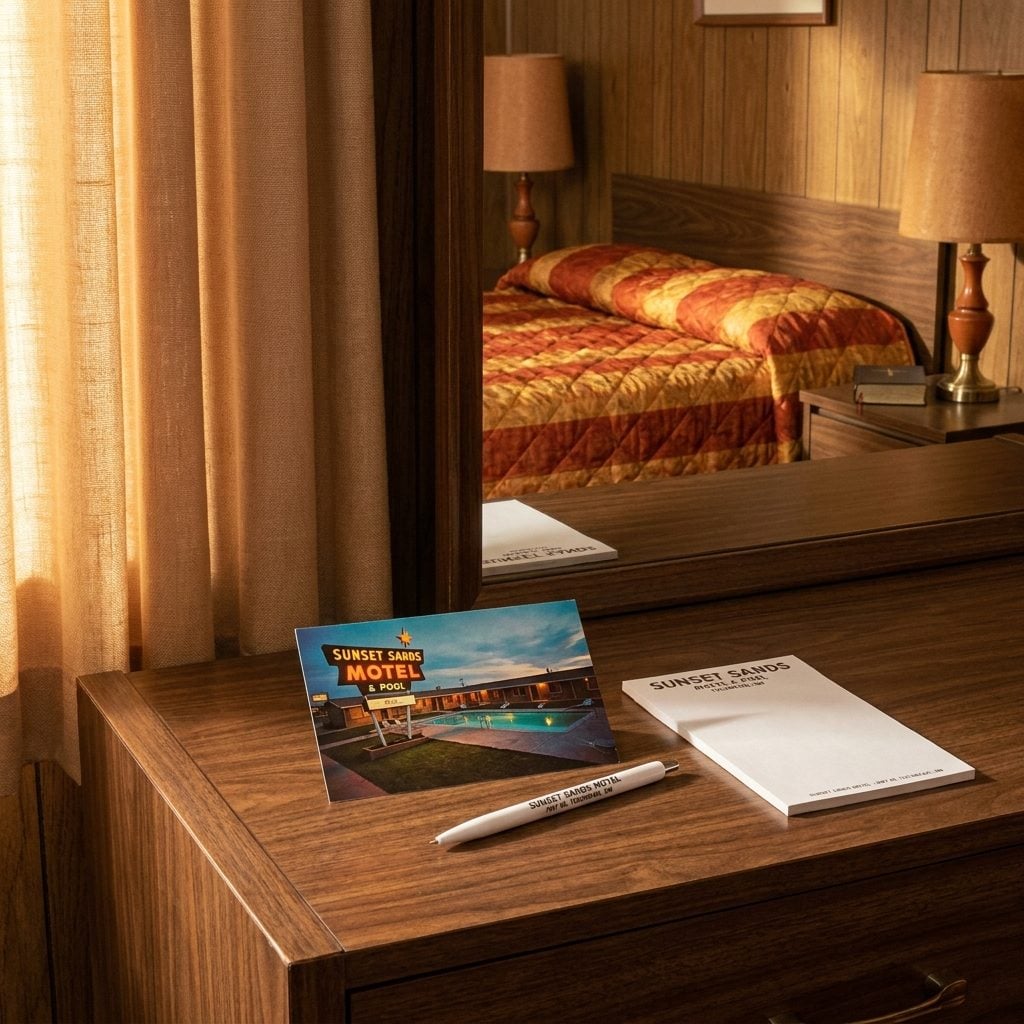 The Complimentary Postcard of the Motel Itself, Left on the Dresser