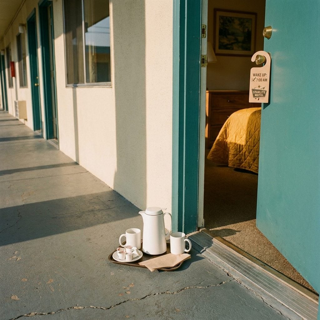 The Courtesy Coffee Delivered to Your Door at Whatever Time You Wrote on the Card