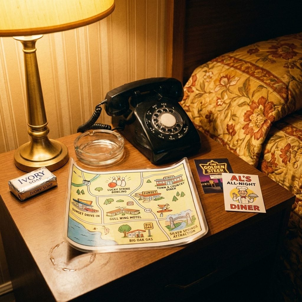 The Laminated Restaurant and Attraction Map Left on the Nightstand