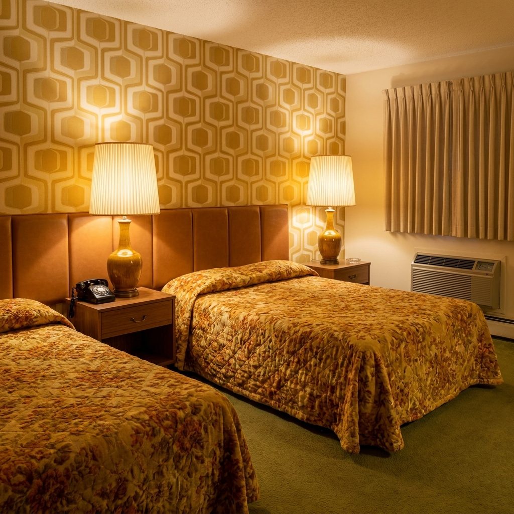 The Matching Bedside Lamps With Their Pleated Fabric Shades on Every Double