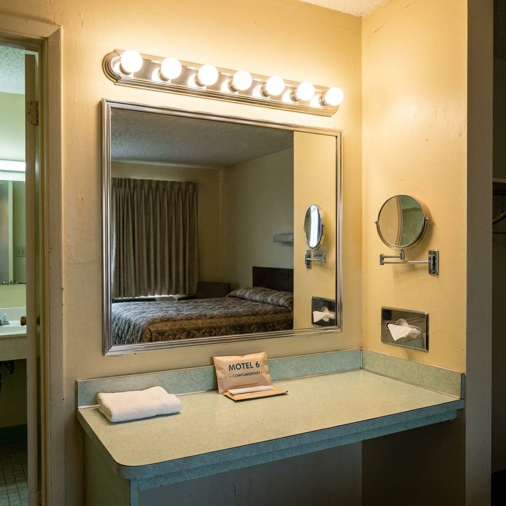 The Separate Dressing Area Just Outside the Bathroom Door