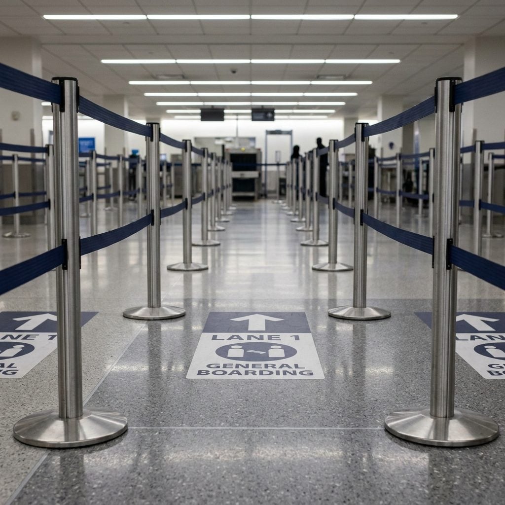 Standing in the Wrong Line Because You Didn't Read What Was Printed on the Floor
