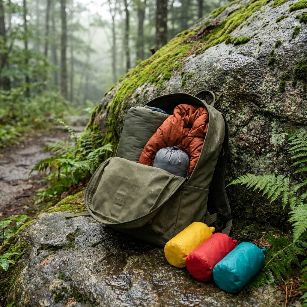Stuffing the Backpack Without a Single Dry Bag Inside It