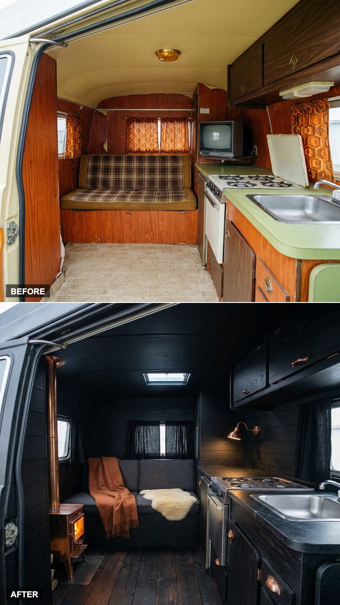 Black Cabin Moody Retreat with Copper Accents