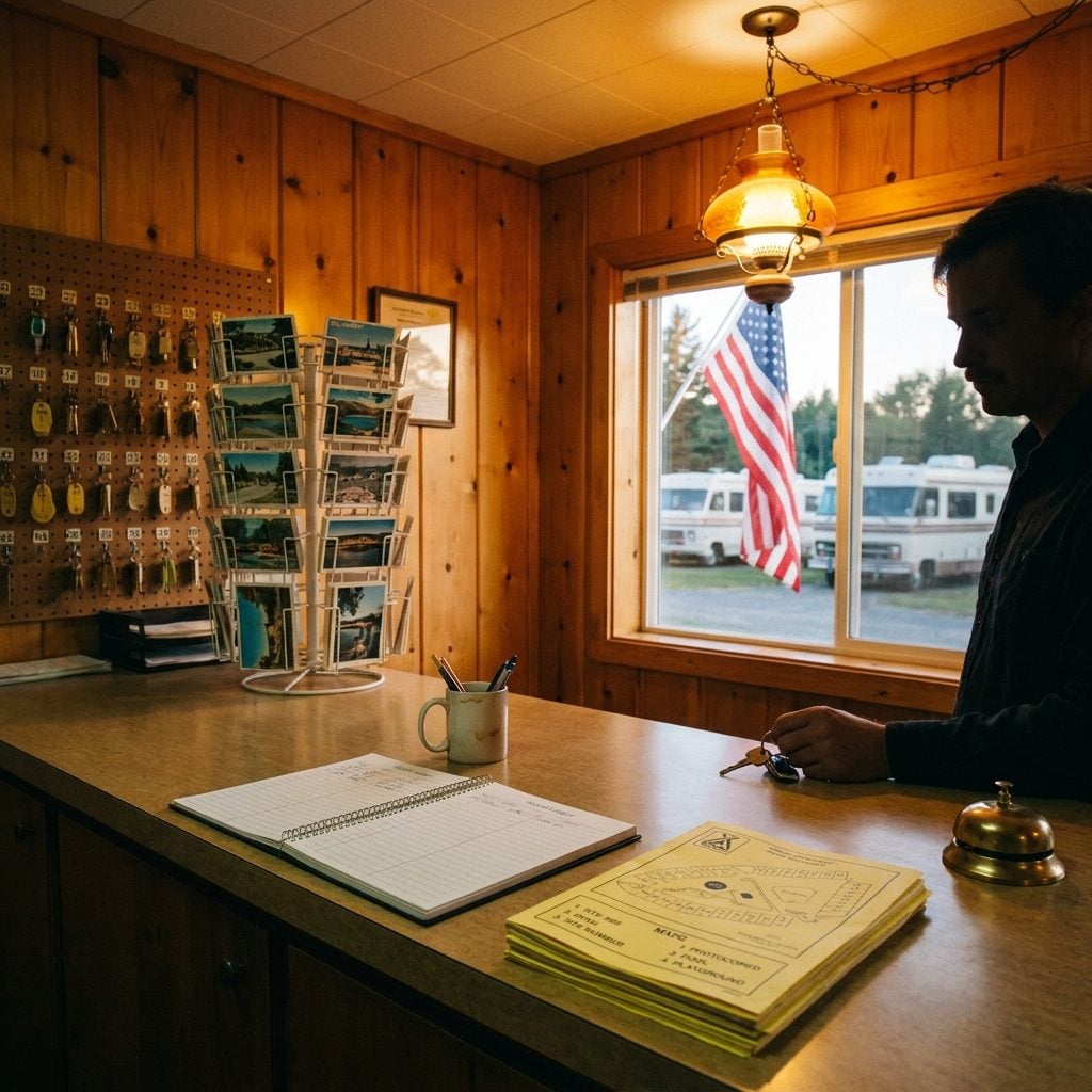 Checking In at the Front Office and Getting the Little Paper Map