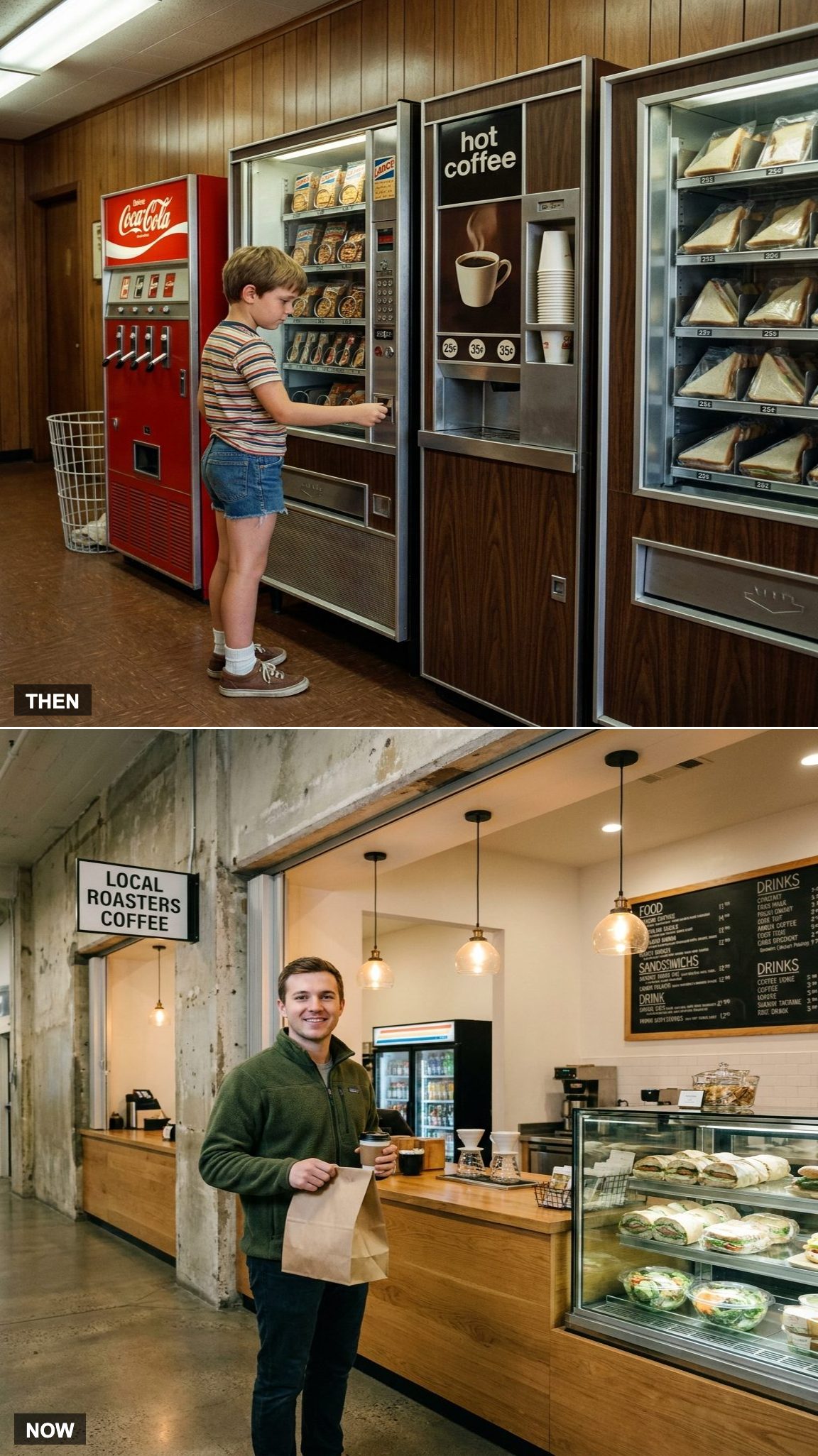 Coin-Op Vending as the Only Food vs. Fresh Sandwiches and Local Chains