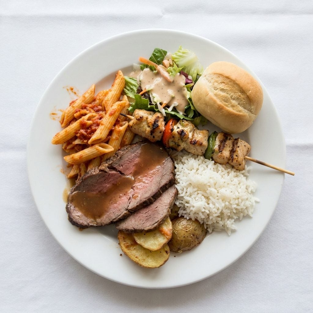 Filling a Plate With Everything That Looks Good, Then Eating Only Half