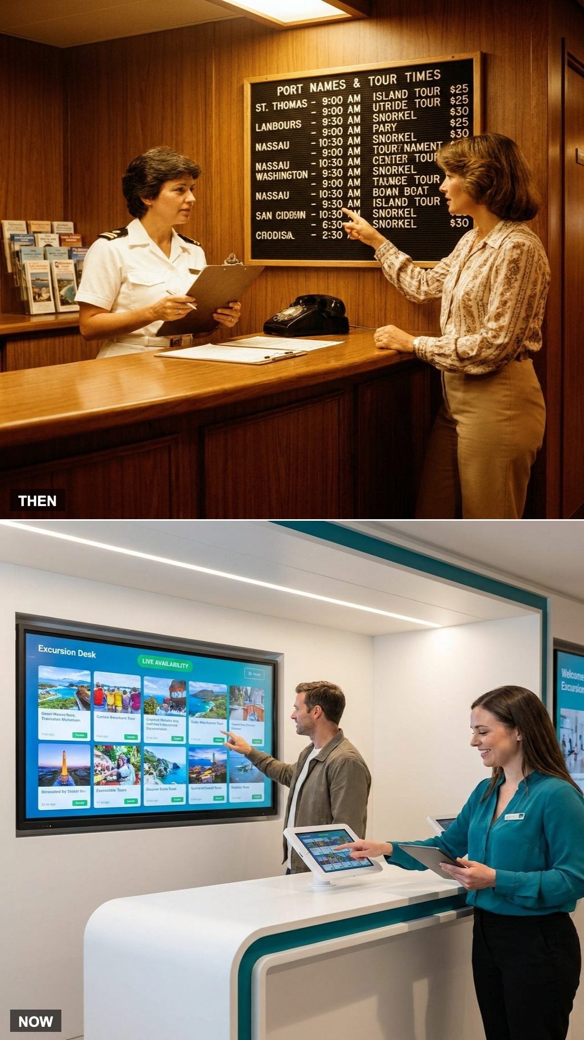 Handwritten Shore Excursion Boards vs. Interactive Excursion Booking Systems