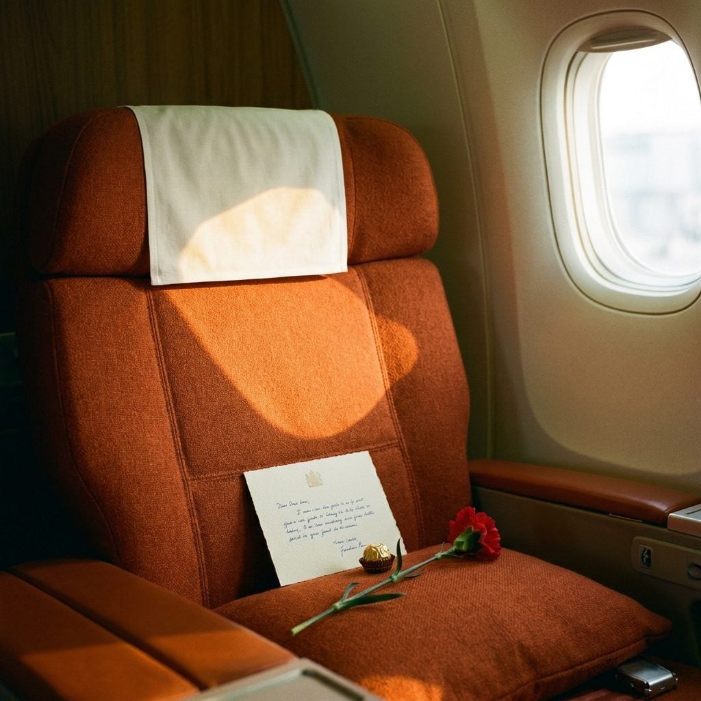 The Handwritten Welcome or Thank-You Note Waiting at Your Seat