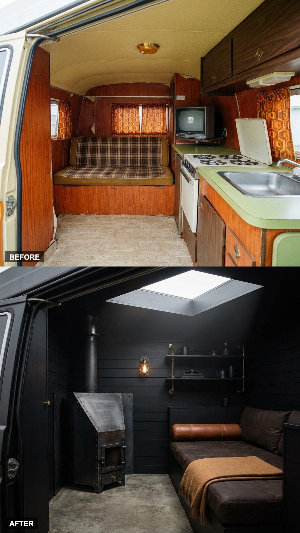 Industrial Blackout Van with Steel and Leather