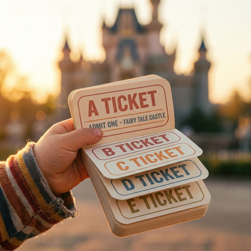 A Disneyland Ticket Book for a Child or Junior: Roughly $4.50 to $6