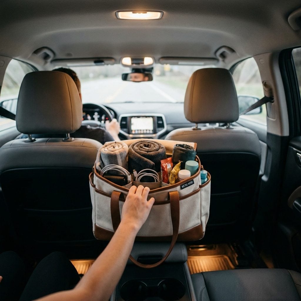 Not Leaving a 'We're Here' Bag Within Arm's Reach of the Back Seat