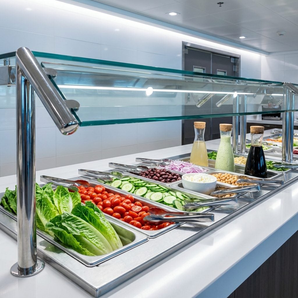 Loading a Hot Plate and Then Walking to the Cold Salad Bar