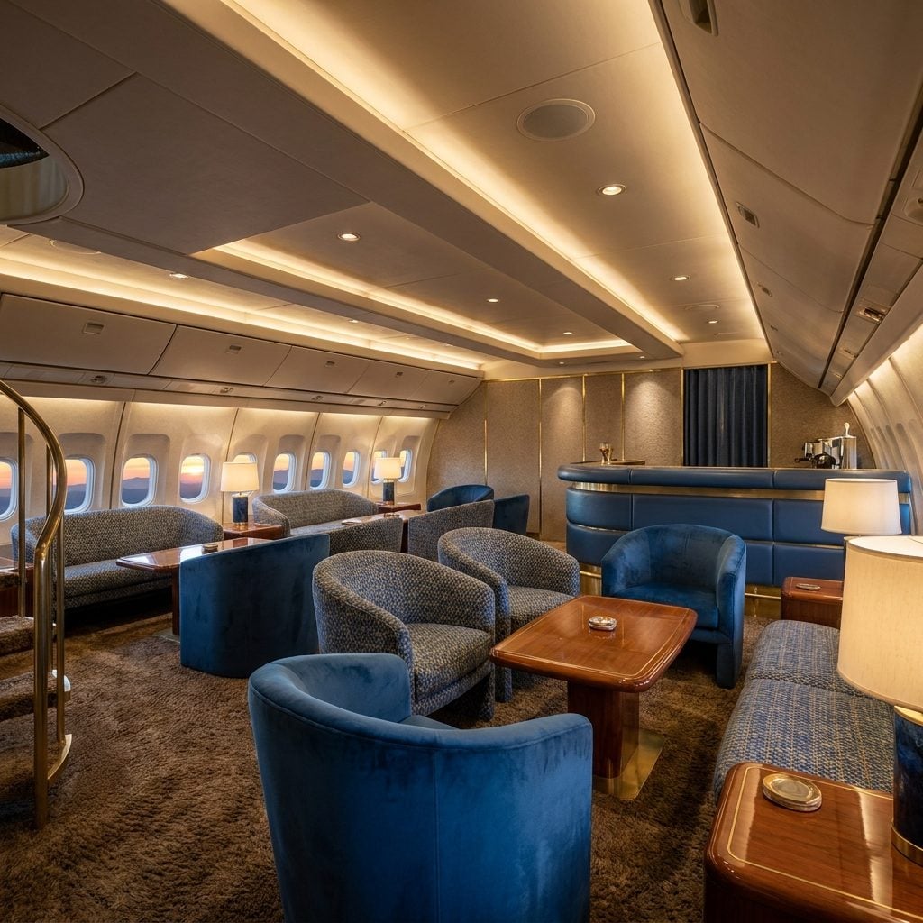 The Spiral Staircase to the 747 Upper-Deck Lounge