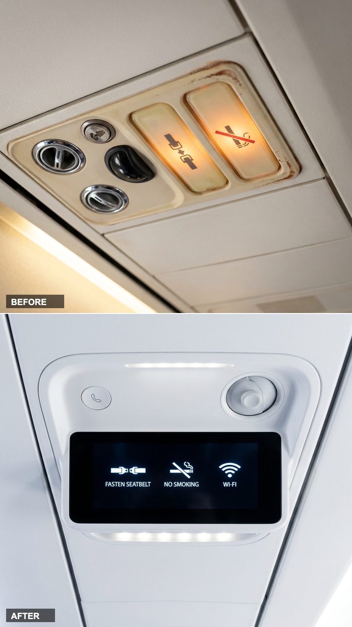 The Overhead Signs: Glowing Amber Icons vs. Digital LED Panels
