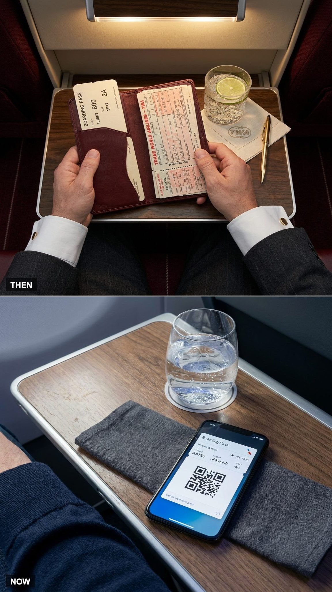 Paper Tickets in Leather Holders vs. Mobile Boarding Passes