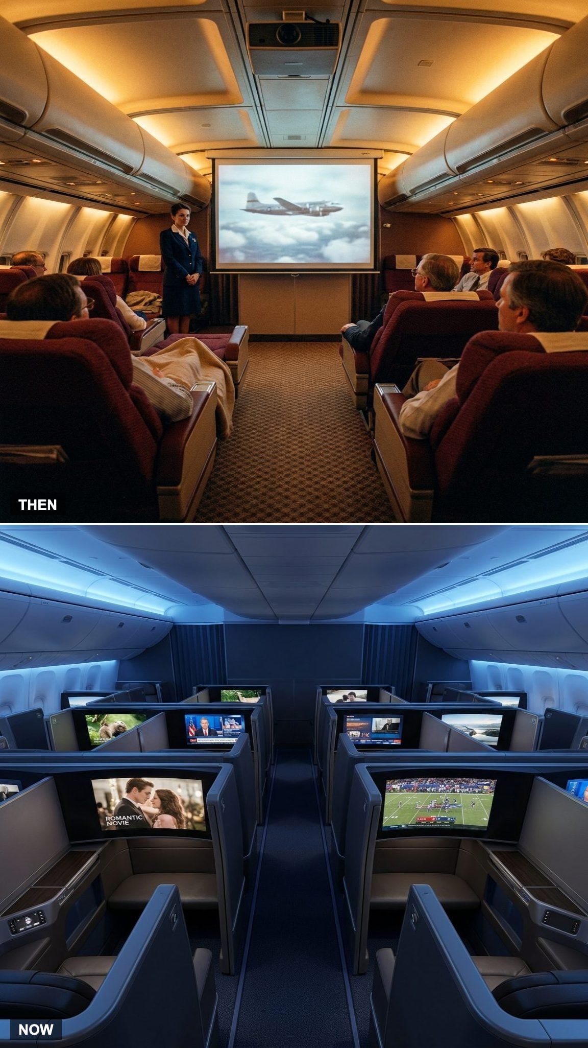 No Personal Screens vs. Massive HD Entertainment Displays