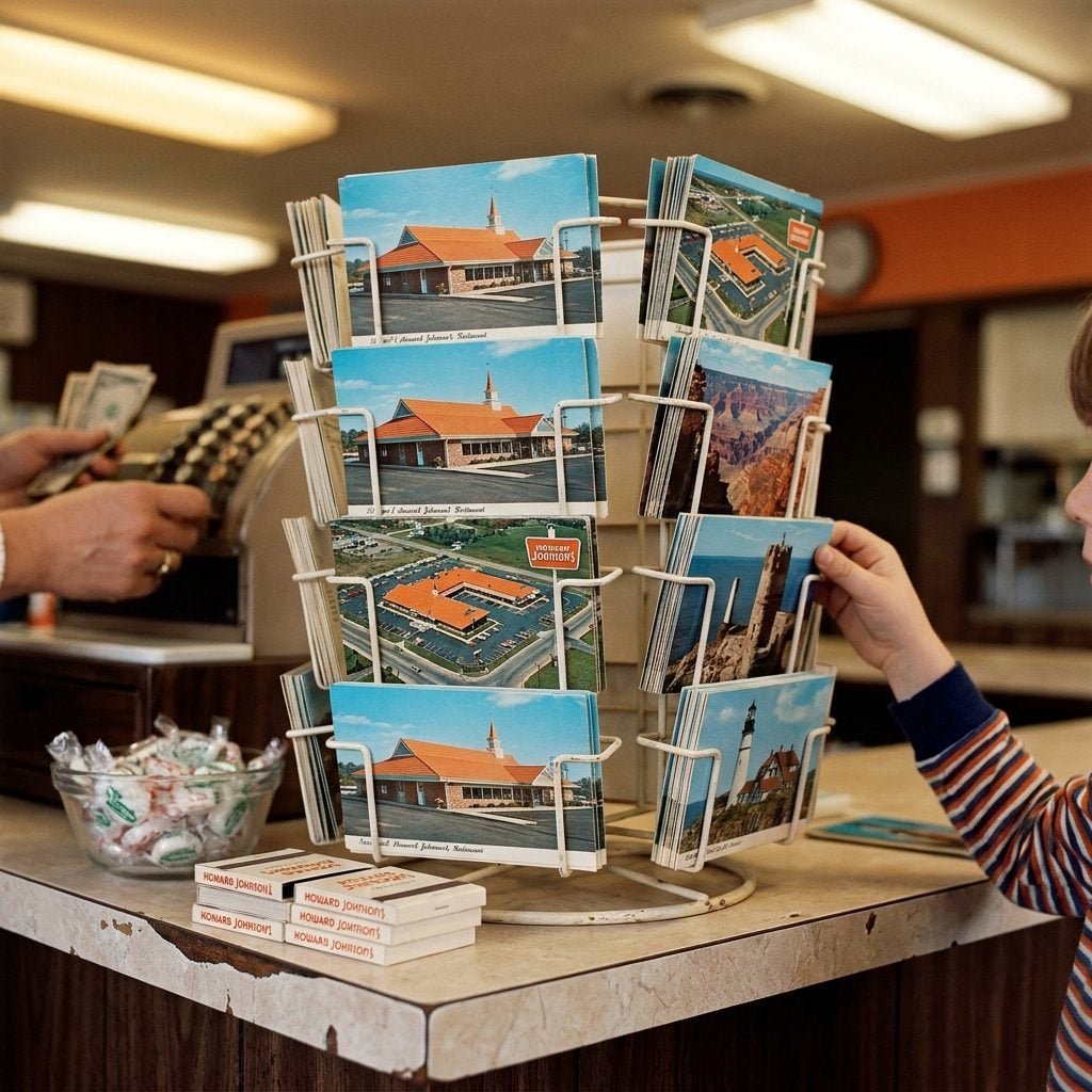 The Postcard Rack Near the Register That Killed Twenty Minutes While Dad Paid