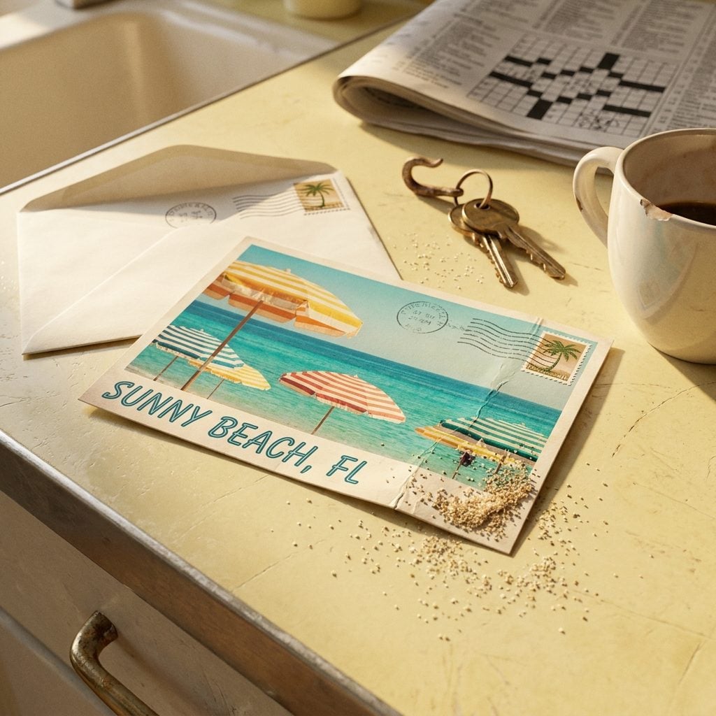 The Postcard Written on the Beach That Came Back With Sand Still in It