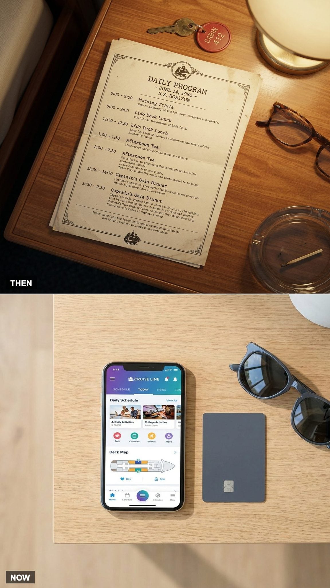 Printed Daily Schedules vs. Cruise Line Mobile Apps