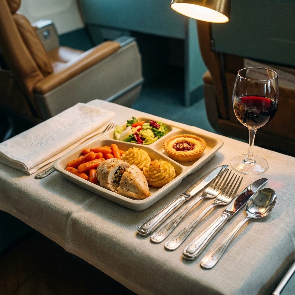The Substantial Metal Flatware With the Airline's Mark