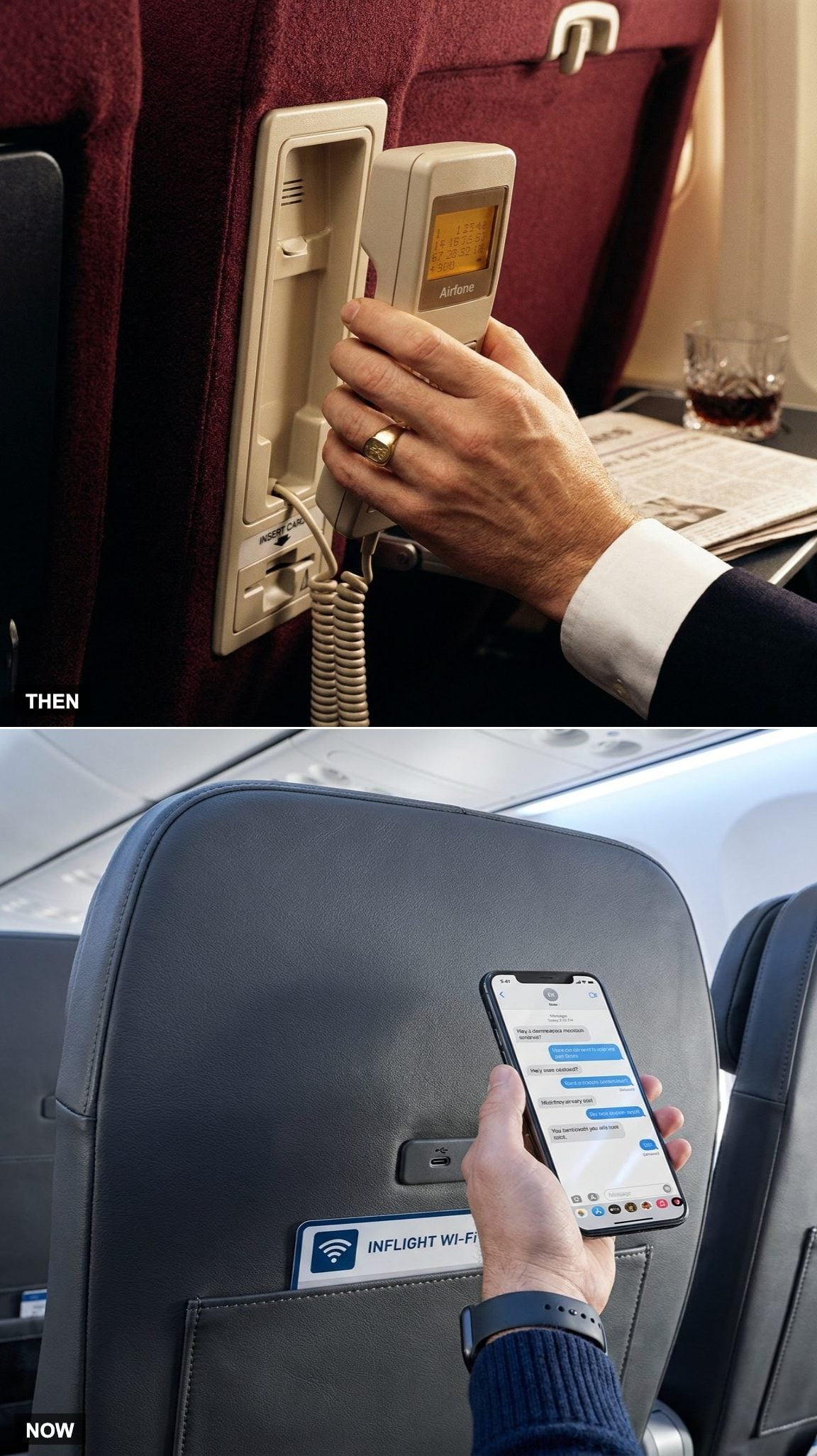 Shared Cabin Phones as a Luxury vs. Wi-Fi and Messaging at 35,000 Feet