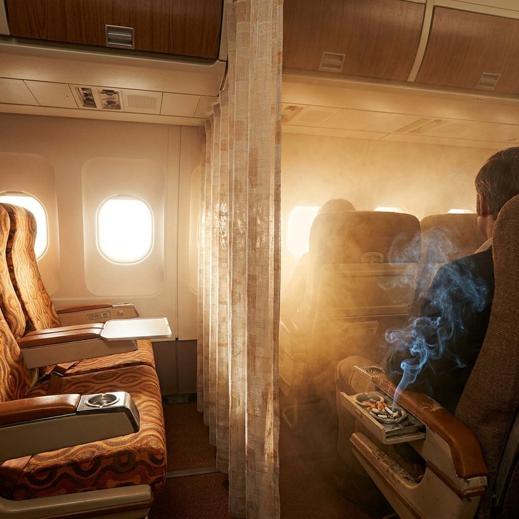 Smoking and Nonsmoking First Class on the Same Aircraft