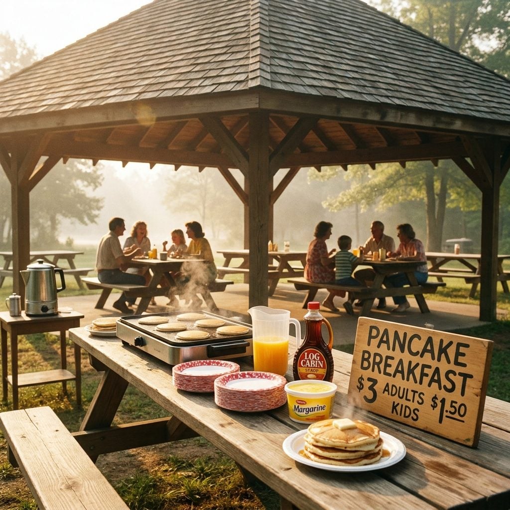The Sunday Morning Pancake Breakfast in the Pavilion