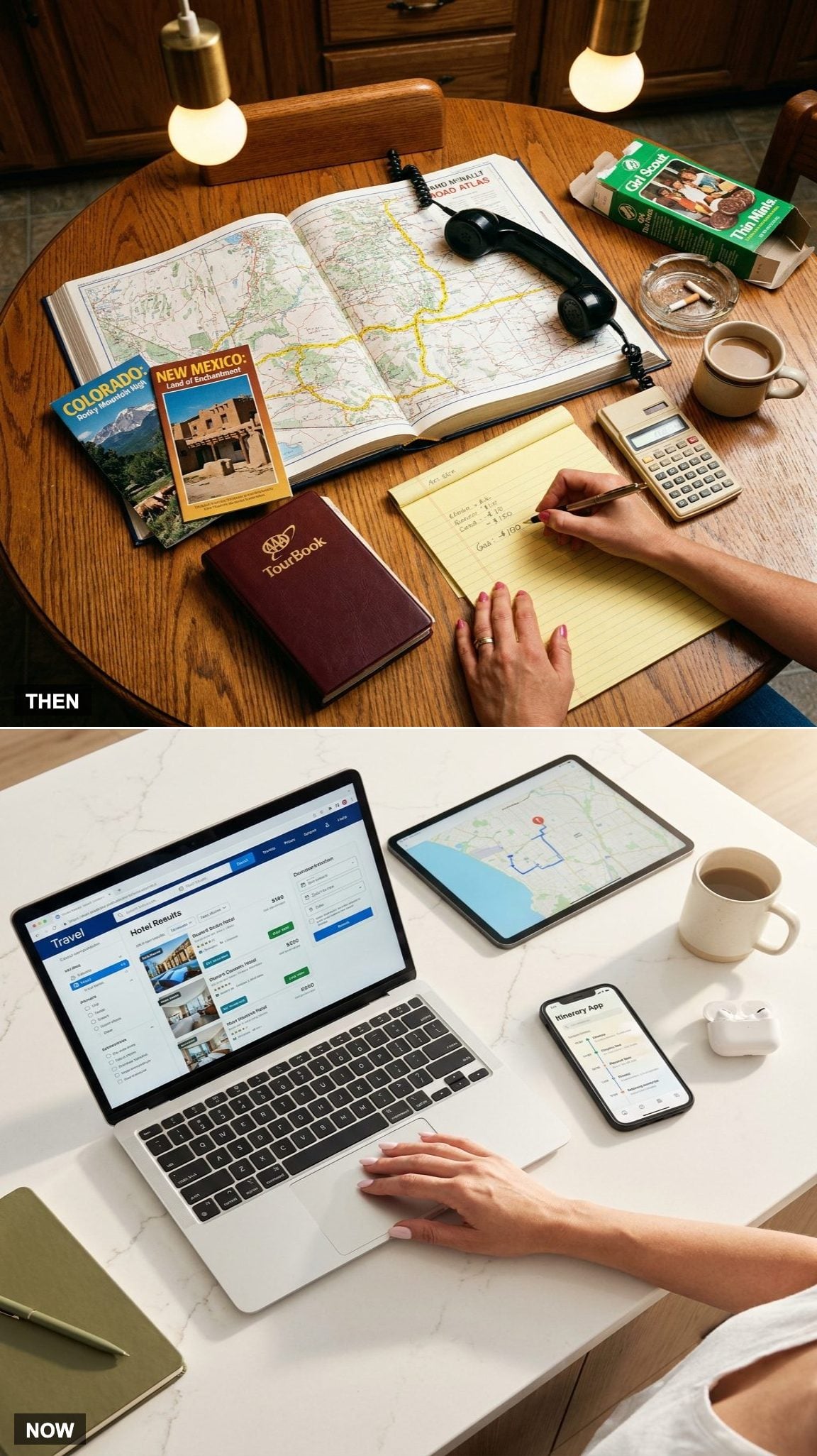 Vacation Planning Happened at the Kitchen Table with Brochures Everywhere