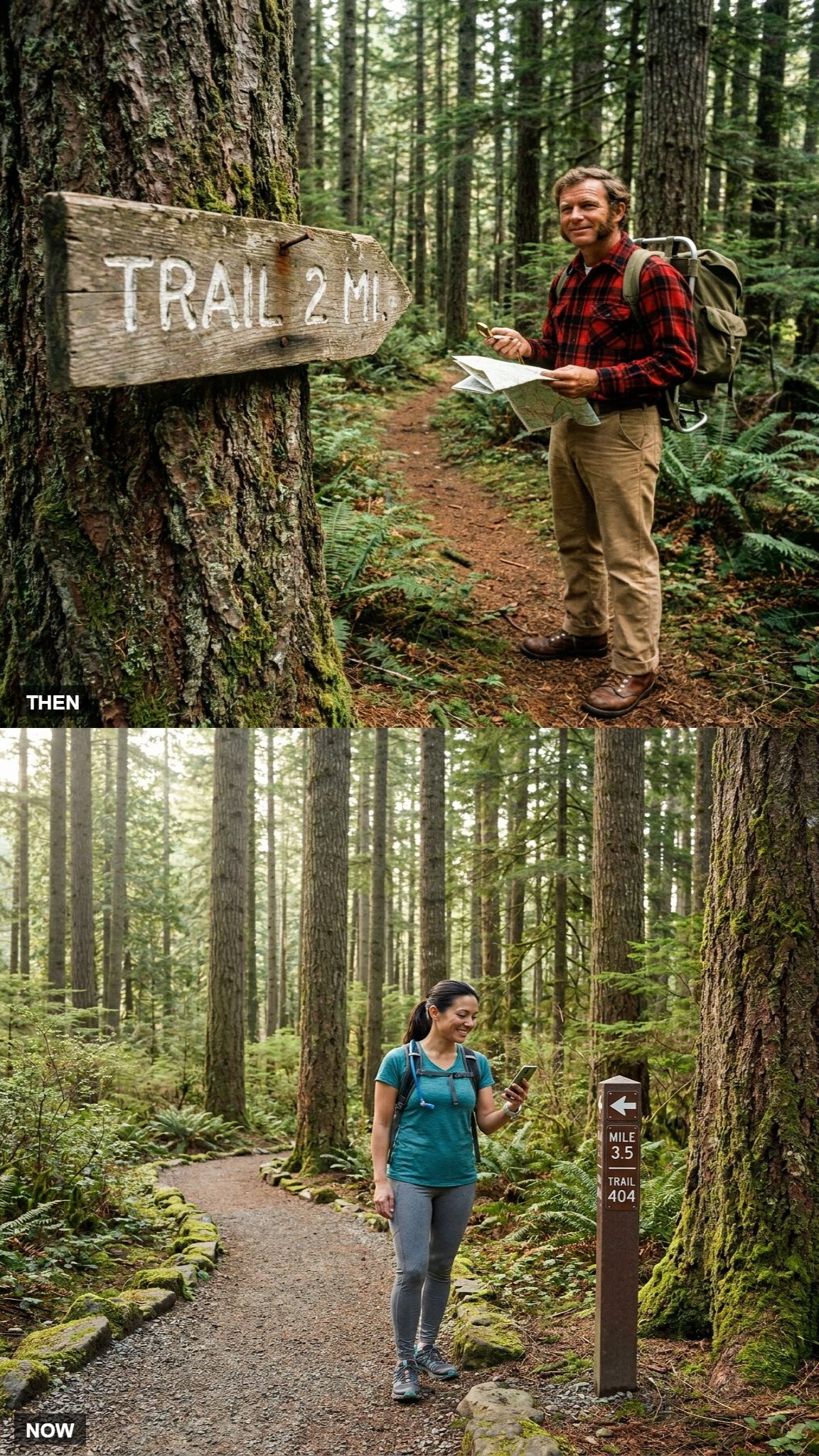Backcountry Navigation: A Faint Trail and a Nailed-Up Arrow vs. the Marked Route With Mile Markers