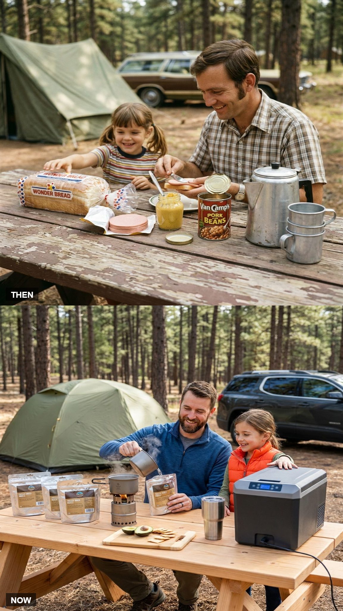 Camp Food: Bologna Sandwiches and a Dented Can of Beans vs. Freeze-Dried Gourmet and the Cooler That Plugs In