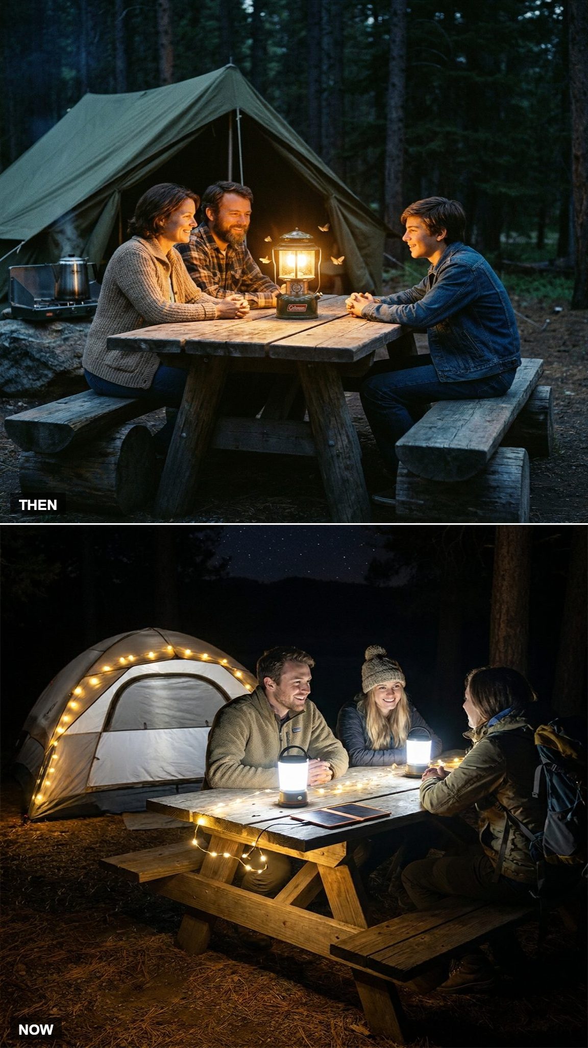 Gathering Around a Lantern vs. Solar LED Lighting