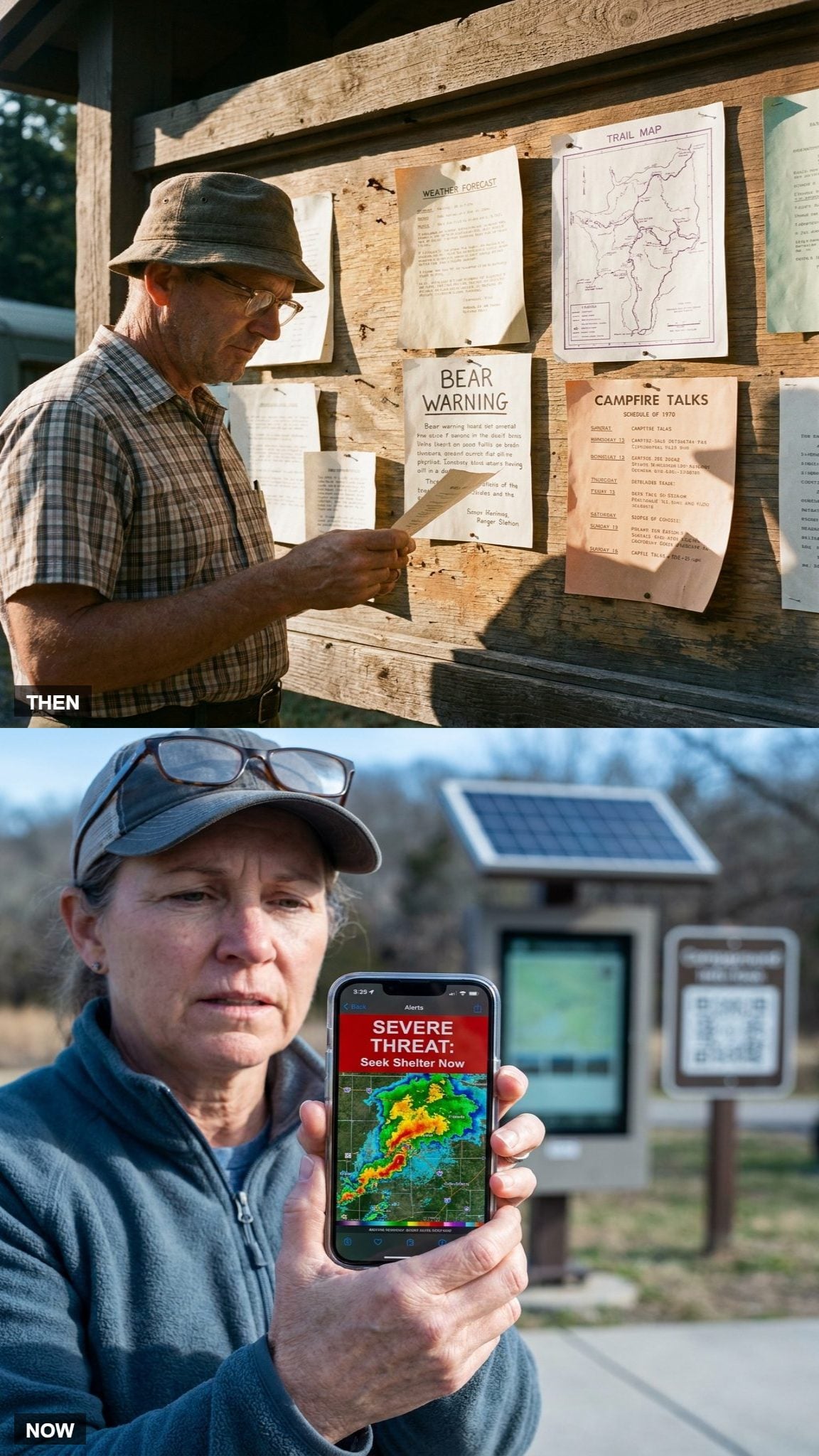 Getting the News: The Campground Bulletin Board vs. the Weather Alert That Buzzes Your Pocket