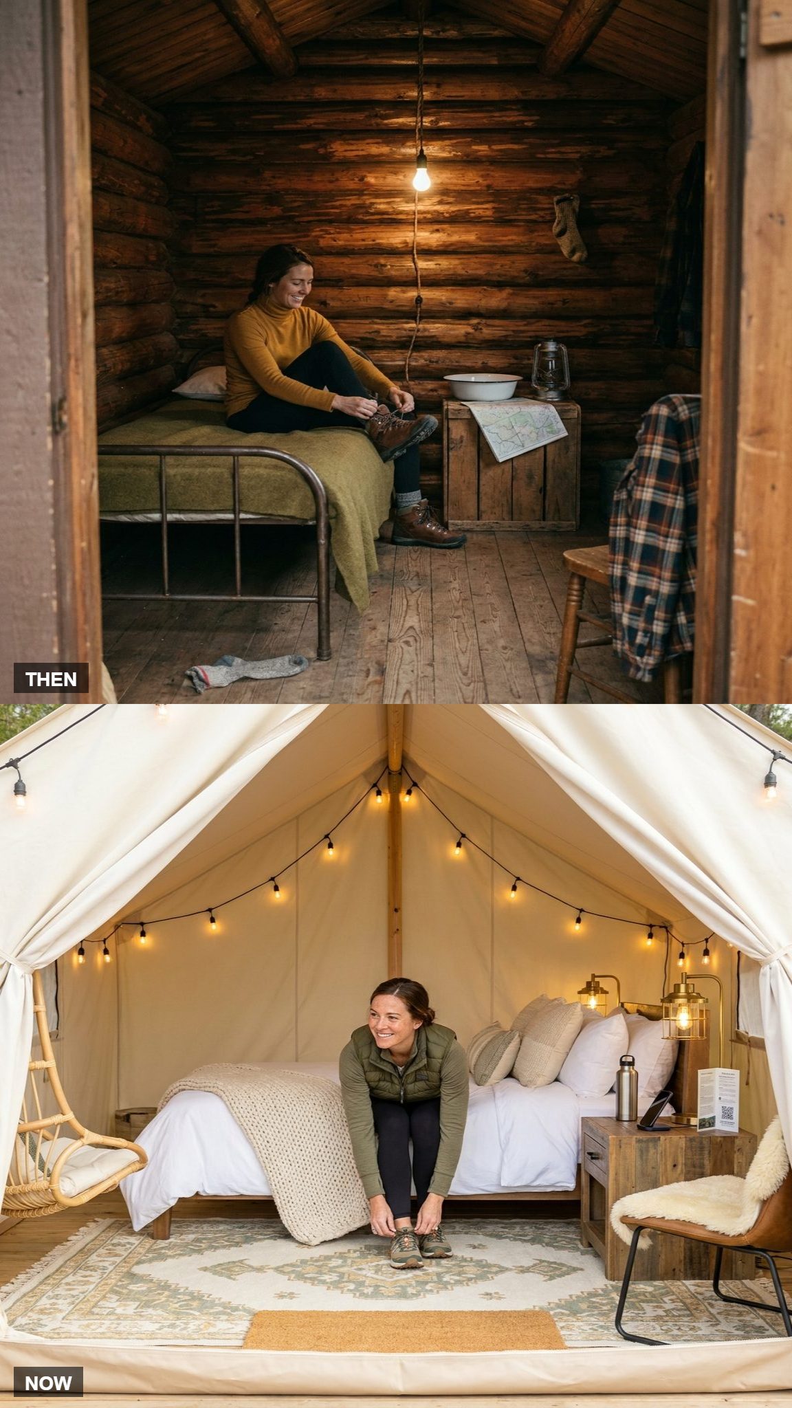 Where You Slept: The Bare-Bones Park Cabin vs. the Glamping Tent With a Real Bed