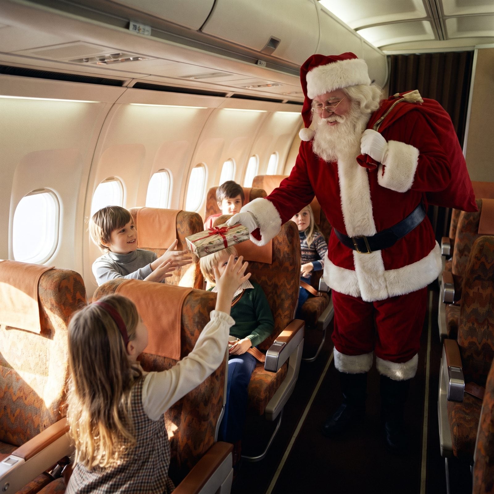 Bringing Santa Claus Right Into the Cabin or the Departure Gate